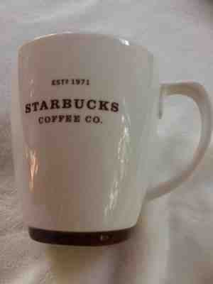 Starbucks Abbey Mugs Large 18 oz Ivory Cream w/ Brown Trim 2006 EST 1971 EUC! - Sold on eBay Dec, 3rd 2018 for $12.98