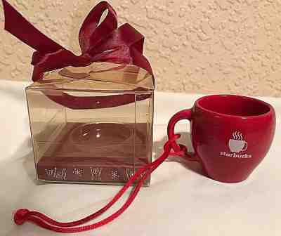2003 RARE Starbucks Christmas Tree Holiday Ornament Red Cappuccino Coffee Cup - Sold on eBay Dec, 3rd 2018 for $23.99