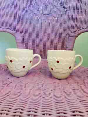 Lot 2 Starbucks  Christmas Wreath Band Mug Holiday 2004  Red Berries Flawless - Sold on eBay Dec, 3rd 2018 for $19.00