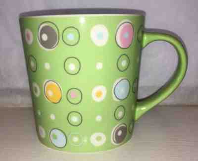 STARBUCKS 2005 LARGE 16OZ GREEN MUG/CUP WITH PASTEL CIRCLES & DOTS  - Sold on eBay Dec, 2nd 2018 for $20.00