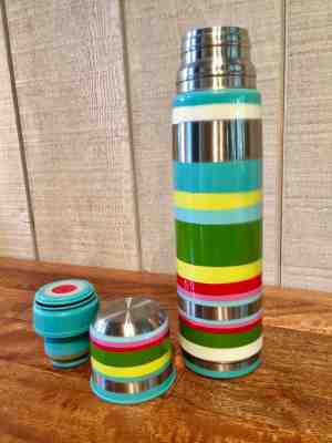Starbucks Stainless Thermos Rainbow Striped 2005 Pylones 17 oz Collectible - Sold on eBay Oct, 25th 2018 for $14.95