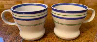 Green, White And Blue Striped 2007 Starbucks Coffee Mug 12 oz. - Sold on eBay Dec, 3rd 2018 for $9.00