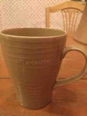 Starbucks Ribbed Tan Coffee Mug Cup 12 oz Design House Stockholm 8181 Fast Ship - Sold on eBay Dec, 3rd 2018 for $6.99
