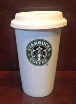 Starbucks Coffee 2010 Ceramic Travel Tumbler Mug Cup with Lid and Mermaid Logo - Sold on eBay Dec, 3rd 2018 for $14.95