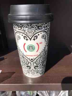 Starbucks Jonathan Adler Red 12 oz Grande Paisley Coffee Tea Travel Mug Cup 2010 - Sold on eBay Nov, 28th 2018 for $10.00