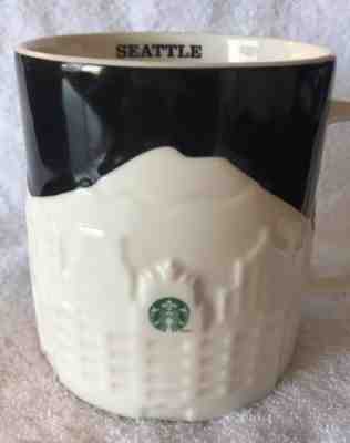 Starbucks 2012 Collector Series SEATTLE Embossed Coffee Mug Black White - Sold on eBay Nov, 28th 2018 for $14.99