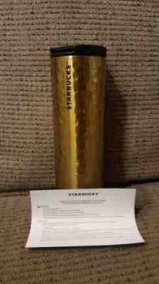 STARBUCKS HAMMERED GOLD Stainless Steel 16 oz Tumbler 2012 (NWT) - Sold on eBay Nov, 28th 2018 for $19.95