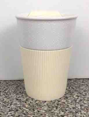 Starbucks 2013 Ceramic Coffee Travel Cup Mug Tumbler Silicone Sleeve Grip 8oz  - Sold on eBay Nov, 28th 2018 for $20.00