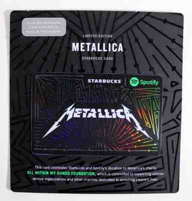 Starbucks Gift Card Metallica Spotify Limited Edition Iridescent Sparkle New - Sold on eBay Dec, 15th 2018 for $3.50