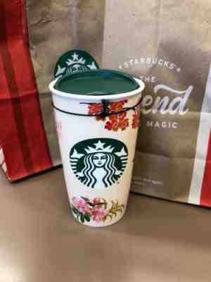 Exclusive Bando Starbucks Limited Edition 12oz Double Walled Traveler Mug Flower - Sold on eBay Dec, 15th 2018 for $29.00