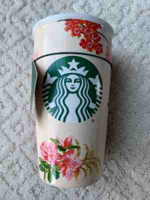 NEW Starbucks Holiday 2018 Ban.do Floral Travel Ceramic Mug Limited Edition 12oz - Sold on eBay Dec, 11th 2018 for $37.95