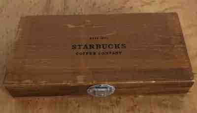 Vintage Starbucks Coffee Company Estd 1971 Small Wood Hinged Trinket Box  