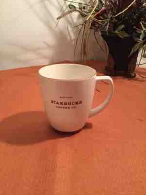 Starbucks 2006 Barista Abbey White Brown Lettering Est. 1971 18 oz Mug - Sold on eBay Dec, 15th 2018 for $6.00