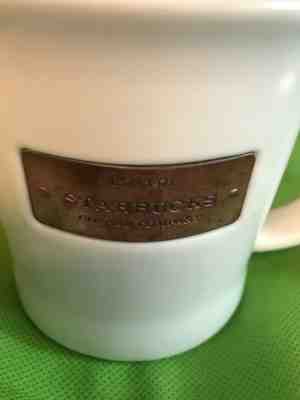 2010 Starbucks Mug White + Copper Plate Logo Nameplate Est. 1971 ~ 16 oz  - Sold on eBay Dec, 12th 2018 for $8.99