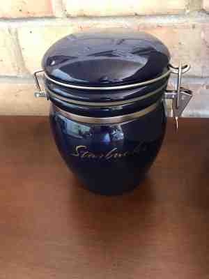 Starbucks 1980's Cobalt Blue Large Collectible Storage/Coffee Canister - Sold on eBay Dec, 4th 2018 for $10.00
