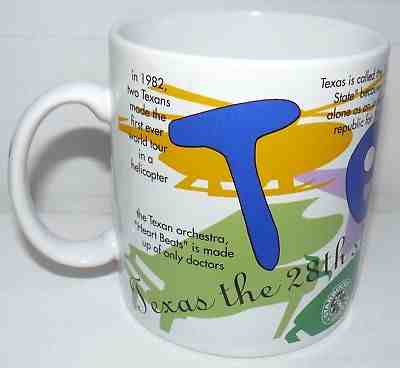 STARBUCKS 17 OZ TEXAS MUG STATES OF BEAN VINTAGE 1997 JAN BELSON BIG CUP - Sold on eBay Dec, 4th 2018 for $18.20