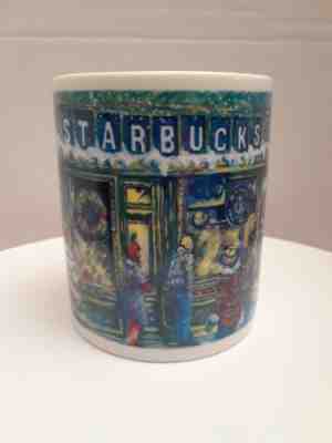Starbucks Barista 2000 Christmas Holiday Market Scene Large Coffee Mug - Sold on eBay Dec, 13th 2018 for $13.44