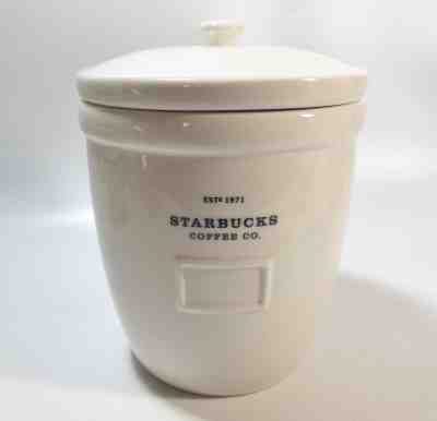 Starbucks Barista Coffee Canister White w/ Lid 8" 2002 EUC - Sold on eBay Dec, 15th 2018 for $14.99