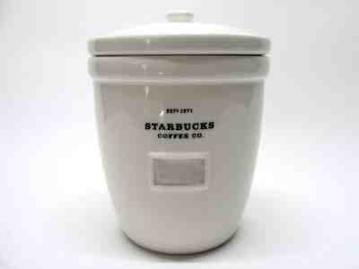 Starbucks 2002 Barista Coffee Canister Cookie Jar With Lid White 64 oz - Sold on eBay Dec, 14th 2018 for $29.95