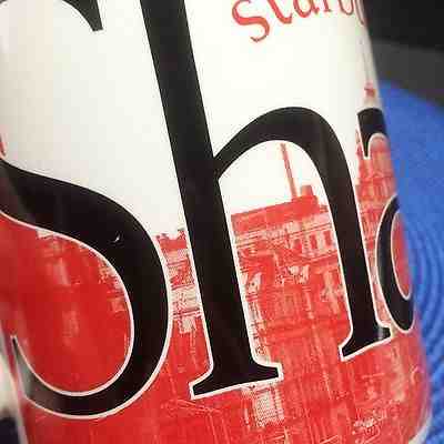 Starbucks 20oz City Mug Shanghai China Tower Orange Coffee Cup Spellout 2002 - Sold on eBay Dec, 14th 2018 for $32.54