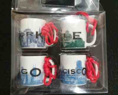 STARBUCKS Coffee CITY Mini Mug Ornament 2003 Set of Four (4) New In Original NIP - Sold on eBay Dec, 15th 2018 for $22.99
