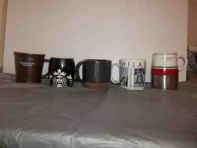 5 Starbucks Coffee Mugs Philadelphia Travel Barrel +More,2003 thru 2015 10-16 Oz - Sold on eBay Dec, 15th 2018 for $15.00
