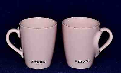 Starbucks 2003 Set Of 2 Pink Amore (Love) 16 oz Mugs Heart Shaped Handles XLNT - Sold on eBay Dec, 14th 2018 for $39.99