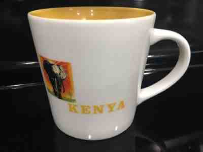 Starbucks Coffee Mug Kenya Elephant Stamp Yellow 2005 large Microwave Safe 16 oz - Sold on eBay Dec, 13th 2018 for $19.88