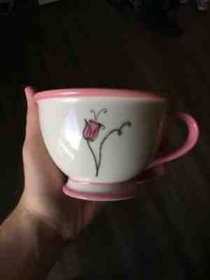 STARBUCKS 2006 10 oz. Pink “inspiring” Footed Coffee Cup Mug - Sold on eBay Dec, 15th 2018 for $4.00