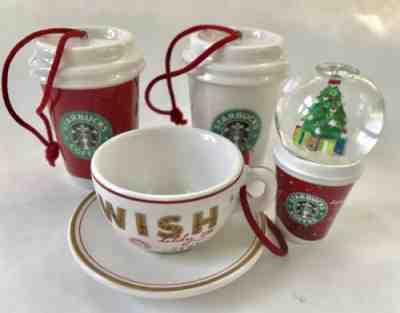 Starbucks 2006 Ornaments Snowglobe Lot Of 4 Wish Cups Preowned - Sold on eBay Dec, 15th 2018 for $14.99