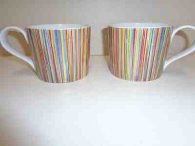 Starbucks Rainbow Pinstripes Striped Mugs 13 ounces 2008 Lot of 2 - Sold on eBay Dec, 16th 2018 for $25.99