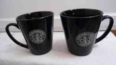 2 Starbucks Black 10 oz. Coffee Mugs Green Mermaid Logo 2008. - Sold on eBay Dec, 16th 2018 for $10.99