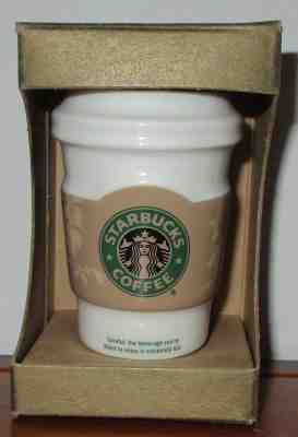 2008 STARBUCKS  CERAMIC CHRISTMAS ORNAMENT COFFEE CUP NEW - Sold on eBay Dec, 16th 2018 for $9.50