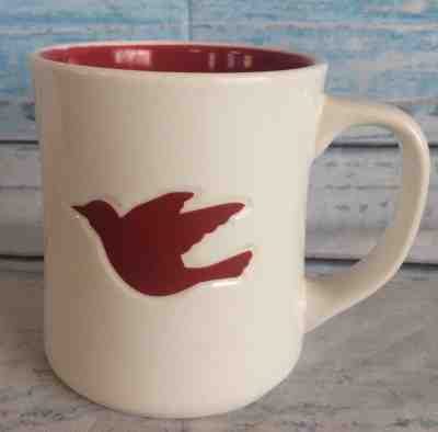STARBUCKS Coffee Mug Tea Cup Holiday Christmas Red Bird Dove Diner Style 2008  - Sold on eBay Dec, 15th 2018 for $16.99
