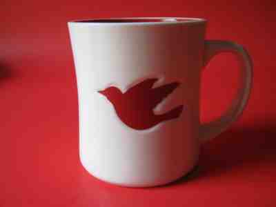 Starbucks Red and White Mug with Dove Motif - 2008 - Sold on eBay Dec, 15th 2018 for $6.00