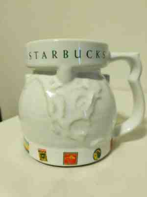 Starbucks 2009 World Globe Stamp Ceramic Travel Mug with Lid, Collectors 3D - Sold on eBay Dec, 15th 2018 for $15.99