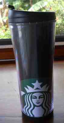 Starbucks Coffee Green Mermaid Plastic Insulated Travel Mug Tumbler 16 oz. 2011 - Sold on eBay Dec, 15th 2018 for $6.45