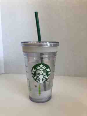 2011 Starbucks Plastic Double Wall Cold Cup 16 oz Grande Straw Tumbler Christmas - Sold on eBay Dec, 15th 2018 for $14.99
