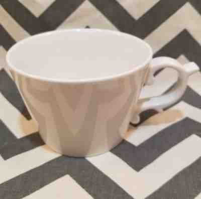 RARE WHITE Starbucks 2012 Tazo Rococo Scroll Handle Tea Cup Coffee Mug  12 fl oz - Sold on eBay Dec, 15th 2018 for $15.95