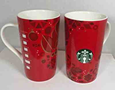 Starbucks 2013 Christmas Coffee Mug 16oz cup Red Logo Tall Set of Two mugs - Sold on eBay Dec, 15th 2018 for $15.00