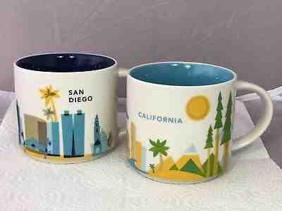 Starbucks Coffee Mugs YAH You Are Here 2015 California 2013 San Diego 14 oz - Sold on eBay Dec, 15th 2018 for $19.99