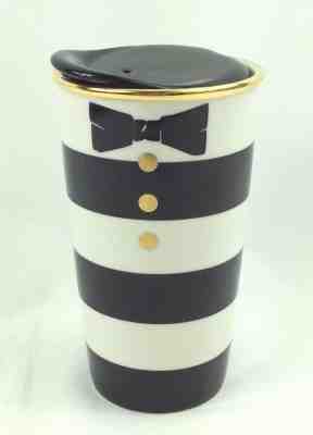 Starbucks 2013 Alice & Olivia Tuxedo Travel Coffee Mug Ceramic  - Sold on eBay Dec, 15th 2018 for $26.00