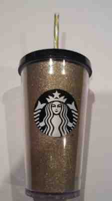 New 16 oz Starbucks 2014 Gold Glitter Diva Cold Cup Sparkle no box-Rare/VHTF - Sold on eBay Dec, 16th 2018 for $17.50
