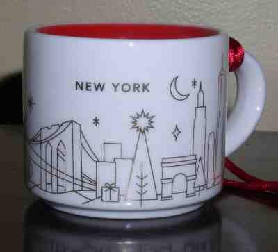 STARBUCKS 2014 YAH COFFEE MUG ORNAMENT FROM NEW YORK 2 FL OZ NEW IN BOX - Sold on eBay Dec, 15th 2018 for $9.99