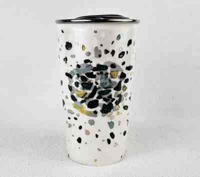 Starbucks 2014 Dot Collection Confetti Logo 12 Oz. Ceramic Travel Tumbler - Sold on eBay Dec, 15th 2018 for $24.49