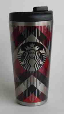 STARBUCKS Stainless Steel Christmas 2014 TARTAN Travel Tumbler 16oz PreOwned - Sold on eBay Dec, 15th 2018 for $10.99