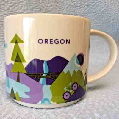 2015 Starbucks Mug You Are Here Collection Oregon 14 Oz Trees River Bridge Seal  - Sold on eBay Dec, 15th 2018 for $10.50