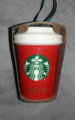 STARBUCKS 2016 Ceramic RED CUP Ornament Christmas Holiday RARE Coffee - Sold on eBay Dec, 16th 2018 for $6.99