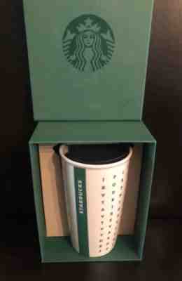 New 2016 Starbucks Word Search Double Wall Ceramic Tumbler Mug 12oz Rare HTF  - Sold on eBay Dec, 16th 2018 for $29.99