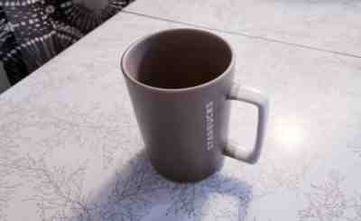 Starbucks Coffee Cup Mug 2016 Collectible 12 oz Beige Ivory Square Handle - Sold on eBay Dec, 15th 2018 for $3.10